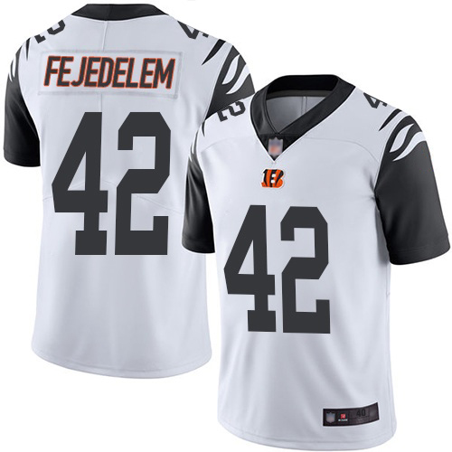 Cincinnati Bengals Limited White Men Clayton Fejedelem Jersey NFL Footballl 42 Rush Vapor Untouchable